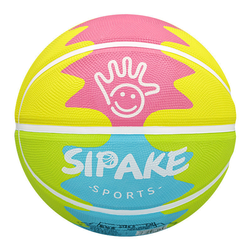 Bērnu gumijas basketbols №4-5 – izturīga treniņu bumba, logotipa drukāšana un pielāgošana pieejama, piemērots bērniem