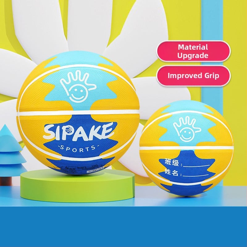 Bērnu gumijas basketbols №4-5 – izturīga treniņu bumba, logotipa drukāšana un pielāgošana pieejama, piemērots bērniem