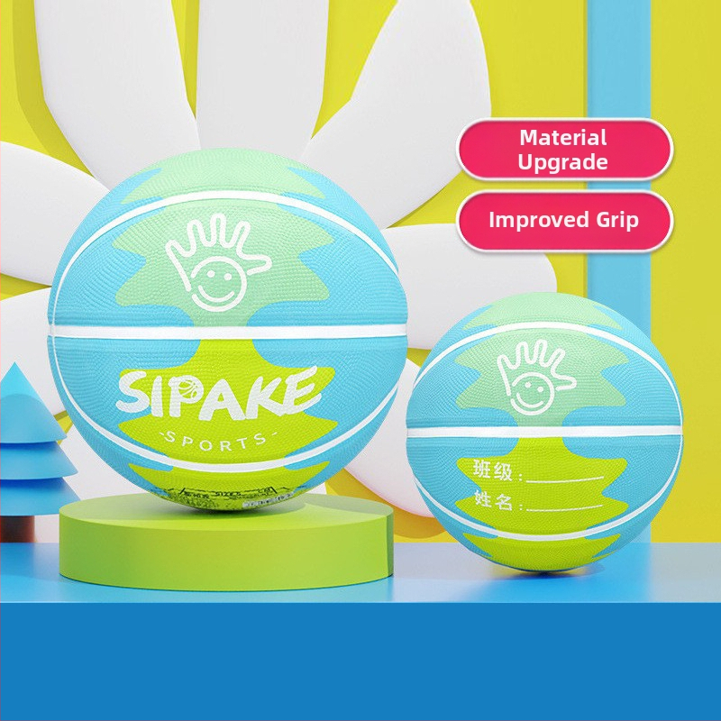 Bērnu gumijas basketbols №4-5 – izturīga treniņu bumba, logotipa drukāšana un pielāgošana pieejama, piemērots bērniem