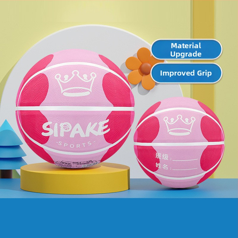 Bērnu gumijas basketbols №4-5 – izturīga treniņu bumba, logotipa drukāšana un pielāgošana pieejama, piemērots bērniem