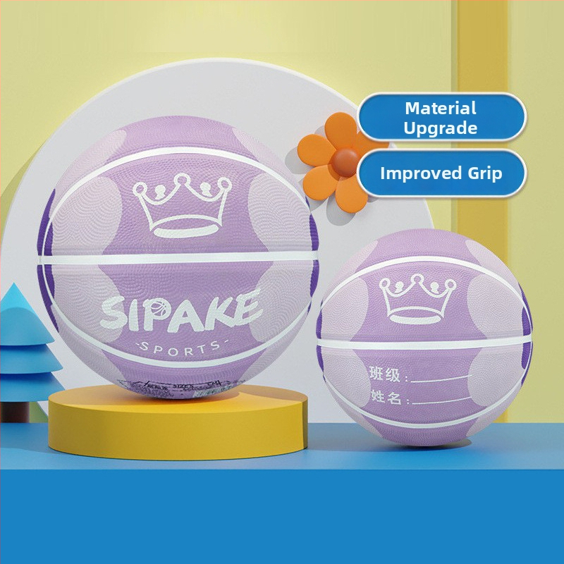 Bērnu gumijas basketbols №4-5 – izturīga treniņu bumba, logotipa drukāšana un pielāgošana pieejama, piemērots bērniem