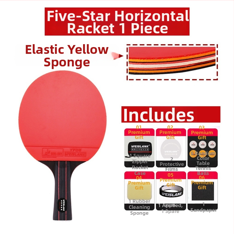 Lauatennise reket: otsene löök, PE plaat, pikk liimgum, kohandatav, trükitud logo