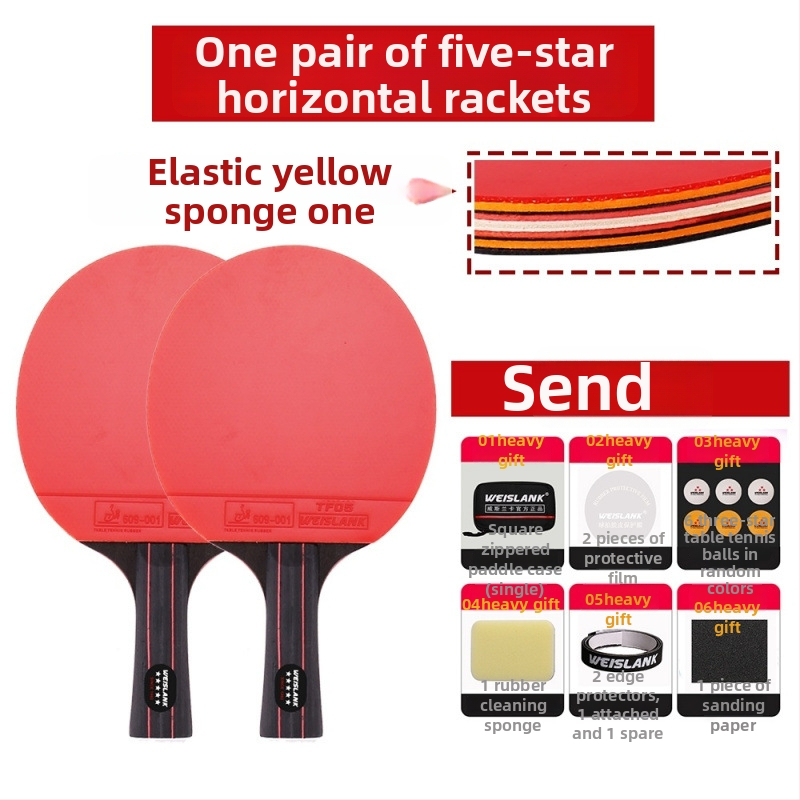 Lauatennise reket: otsene löök, PE plaat, pikk liimgum, kohandatav, trükitud logo