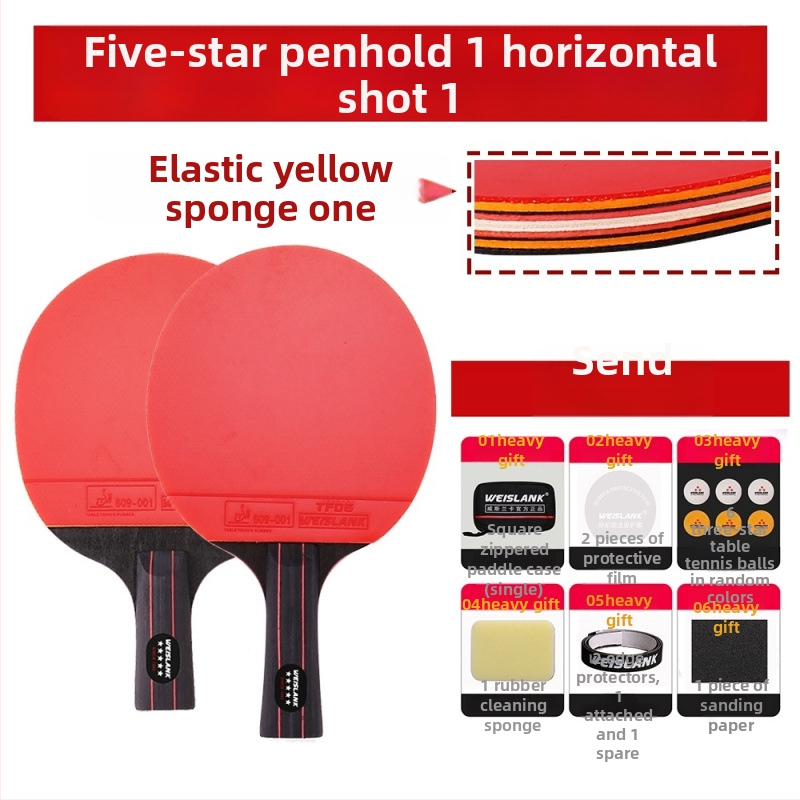 Lauatennise reket: otsene löök, PE plaat, pikk liimgum, kohandatav, trükitud logo