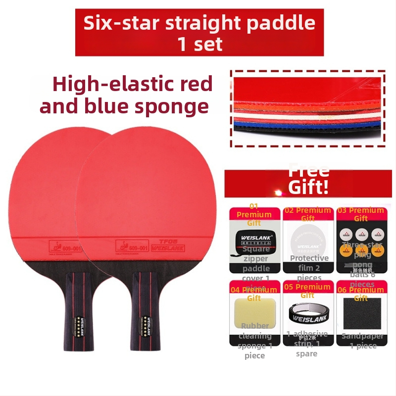 Lauatennise reket: otsene löök, PE plaat, pikk liimgum, kohandatav, trükitud logo