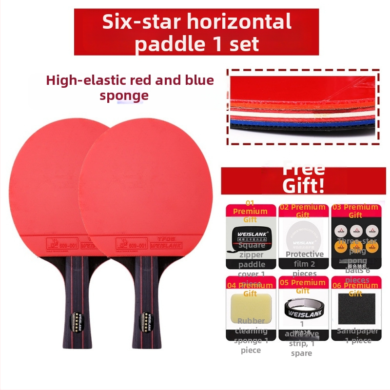 Lauatennise reket: otsene löök, PE plaat, pikk liimgum, kohandatav, trükitud logo