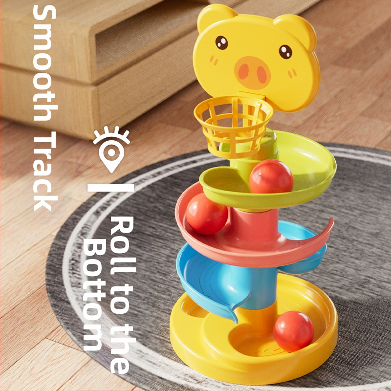 Interaktívna veža s dráhou a kotúľajúcimi guľôčkami – plastová hračka pre deti 3-6 rokov, rozvíja intelektuálny vývoj, koordináciu ruky a oka a interakciu rodič-dieťa