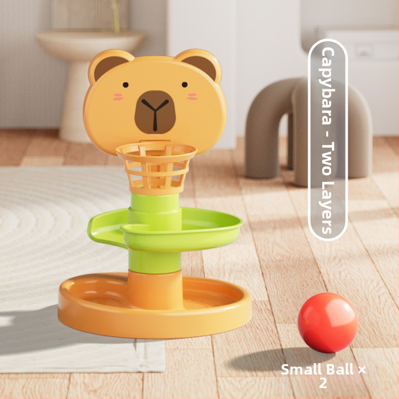 Interaktyvus trasos bokštelis su ridenančiomis rutulėmis – plastikinė žaisla vaikams 3-6 metų, skatina intelektinį vystymąsi, rankų-akių koordinaciją ir tėvų-vaikų bendravimą