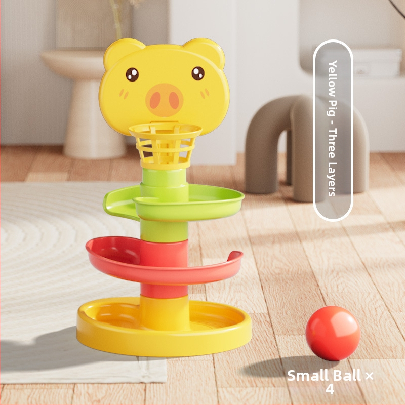 Interaktyvus trasos bokštelis su ridenančiomis rutulėmis – plastikinė žaisla vaikams 3-6 metų, skatina intelektinį vystymąsi, rankų-akių koordinaciją ir tėvų-vaikų bendravimą