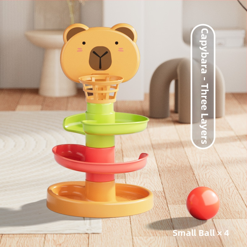 Interaktyvus trasos bokštelis su ridenančiomis rutulėmis – plastikinė žaisla vaikams 3-6 metų, skatina intelektinį vystymąsi, rankų-akių koordinaciją ir tėvų-vaikų bendravimą