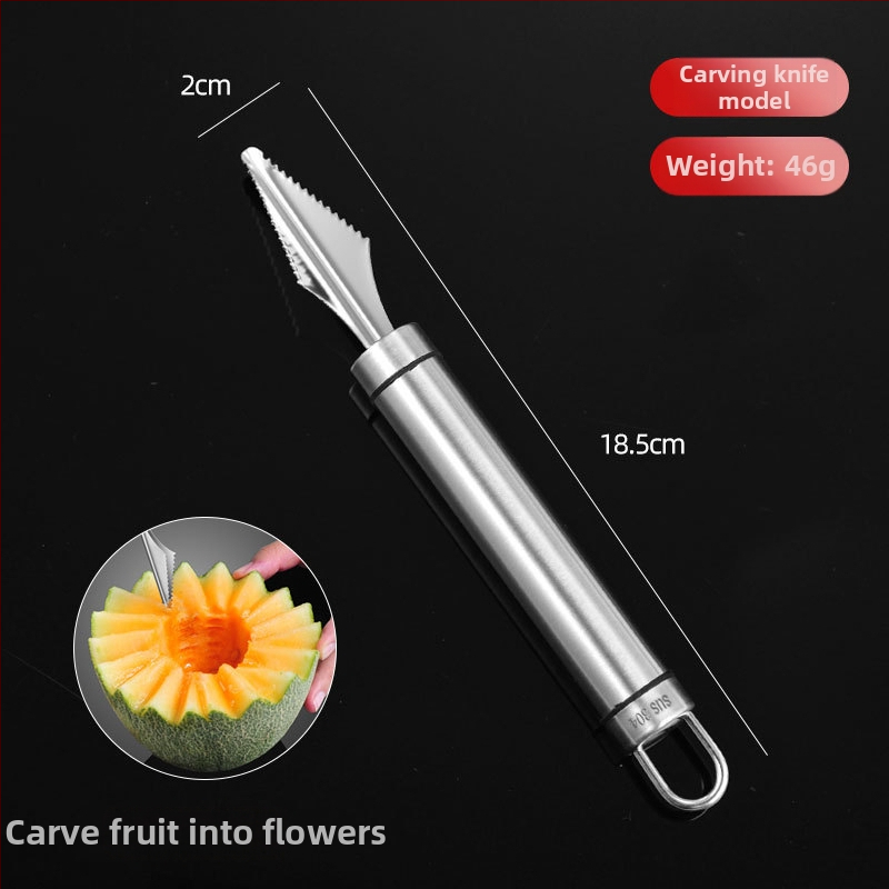 304 nerūdijančio plieno – vaisių kamuoliukų šaukštas ir arbūzo minkštimo išėmimo įrankis, dekoratyvinis serviravimo įrankis