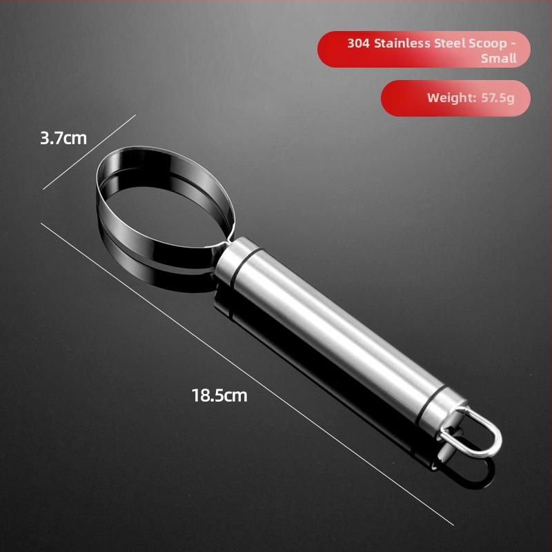 304 nerūdijančio plieno – vaisių kamuoliukų šaukštas ir arbūzo minkštimo išėmimo įrankis, dekoratyvinis serviravimo įrankis