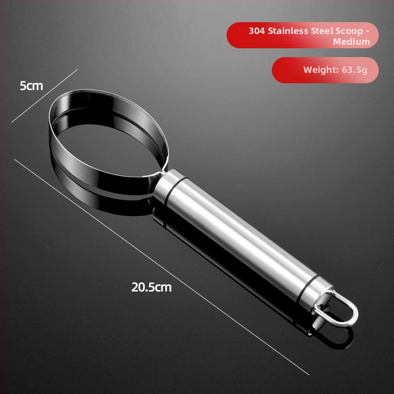 304 nerūdijančio plieno – vaisių kamuoliukų šaukštas ir arbūzo minkštimo išėmimo įrankis, dekoratyvinis serviravimo įrankis