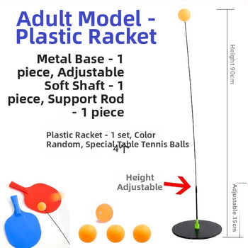 JIANQING lauatennise treener elastse võlliga, siseüksuse üksiktreeningukomplekt, PP materjal