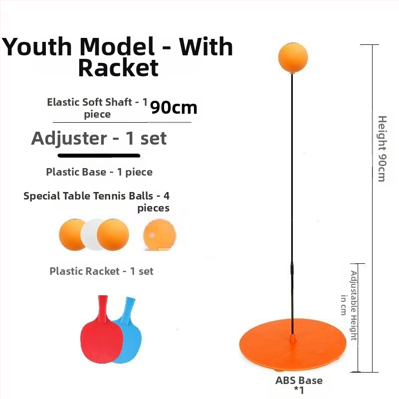 JIANQING lauatennise treener elastse võlliga, siseüksuse üksiktreeningukomplekt, PP materjal