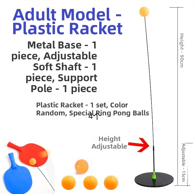 JIANQING lauatennise treener elastse võlliga, siseüksuse üksiktreeningukomplekt, PP materjal