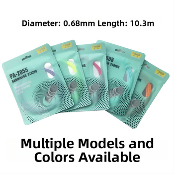 Badmintonireketi string, nailonkiud, 0.68 mm, PA-2055, kõrge elastsus, TOPO kollektsioon