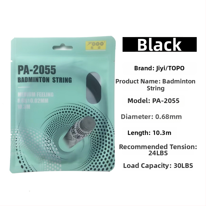 Badmintonireketi string, nailonkiud, 0.68 mm, PA-2055, kõrge elastsus, TOPO kollektsioon