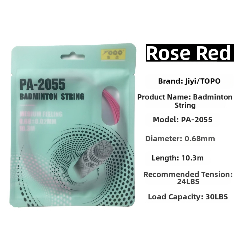 Badmintonireketi string, nailonkiud, 0.68 mm, PA-2055, kõrge elastsus, TOPO kollektsioon