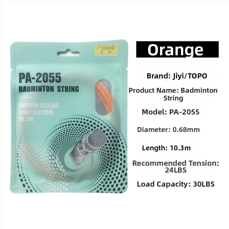 Badmintonireketi string, nailonkiud, 0.68 mm, PA-2055, kõrge elastsus, TOPO kollektsioon