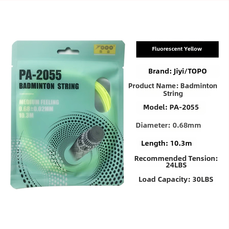 Badmintonireketi string, nailonkiud, 0.68 mm, PA-2055, kõrge elastsus, TOPO kollektsioon