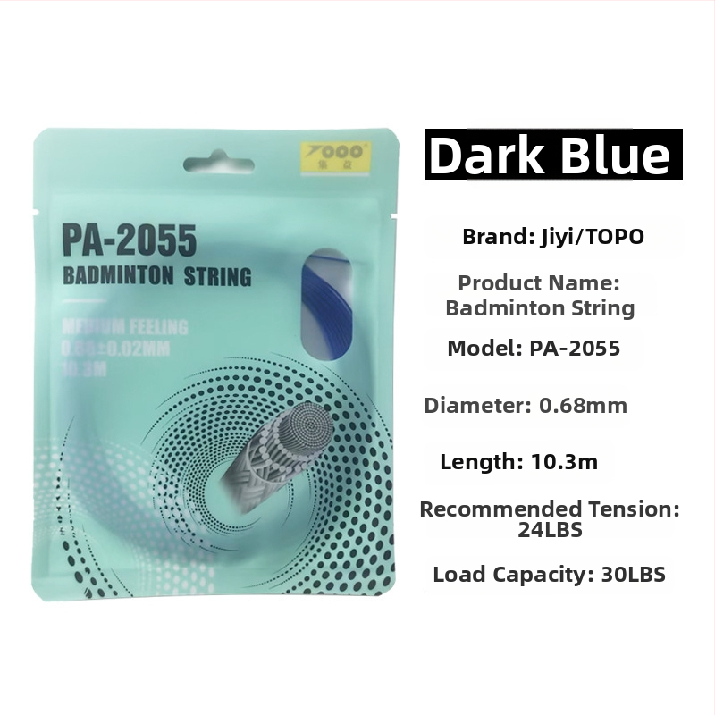 Badmintonireketi string, nailonkiud, 0.68 mm, PA-2055, kõrge elastsus, TOPO kollektsioon