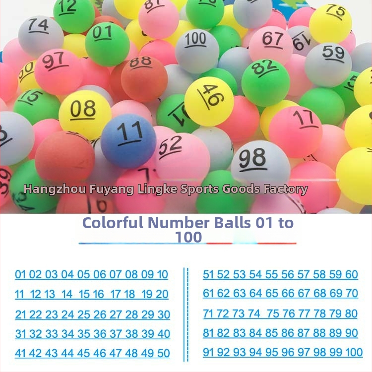 Numbriline pall 01-100 lauatennisele — PP materjal, Wheat tip kaubamärk, trükitud logotüüp, töötlemise kohandamine