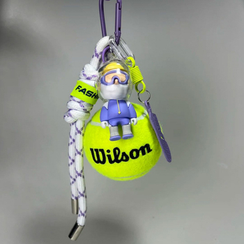 Kljucni lanac s tenis temom za rođendan, metalni, crtani stil, šifra proizvoda Hjjfrbdf