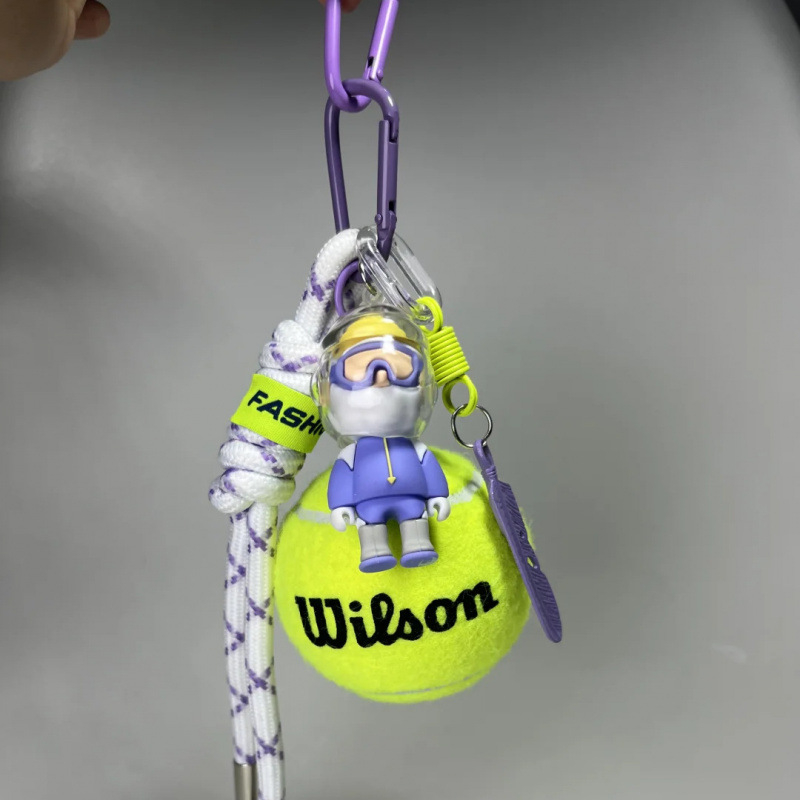 Kljucni lanac s tenis temom za rođendan, metalni, crtani stil, šifra proizvoda Hjjfrbdf