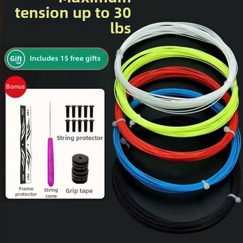 Badmintonireketi strunade komplekt — nailonkiud, pinge 18–30 lb, Record Work, badmintonile.