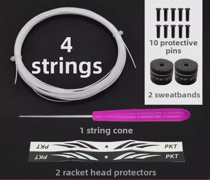 Badmintonireketi strunade komplekt — nailonkiud, pinge 18–30 lb, Record Work, badmintonile.