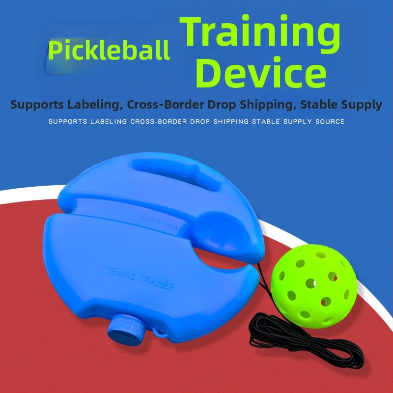 Viens spēlētājs pickleball treniņš ar 40 atverēm — komplekts ar auklu, PTE materiāls, ap 0,15 kg, iepakojums caurspīdīgā maisiņā