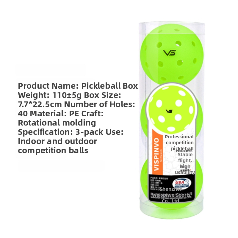 Vispinvo pickleball bumba — 40 caurumi, PE materiāls, svars 26 g