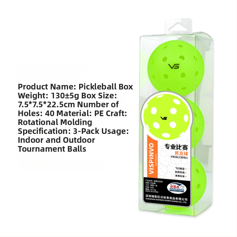 Vispinvo pickleball bumba — 40 caurumi, PE materiāls, svars 26 g
