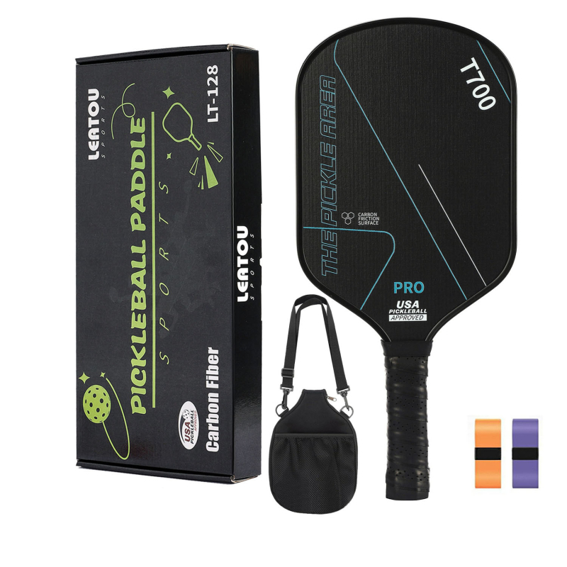 LEATOU pickleball palica od karbonskih vlakana T700, teksturirana površina, težina 450 g, uz torbicu za pohranu