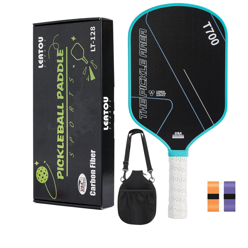 LEATOU pickleball palica od karbonskih vlakana T700, teksturirana površina, težina 450 g, uz torbicu za pohranu