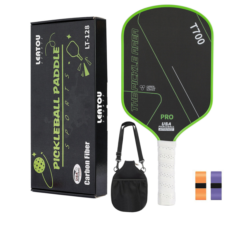 LEATOU pickleball palica od karbonskih vlakana T700, teksturirana površina, težina 450 g, uz torbicu za pohranu