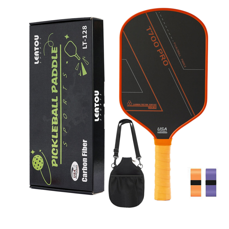 LEATOU pickleball palica od karbonskih vlakana T700, teksturirana površina, težina 450 g, uz torbicu za pohranu