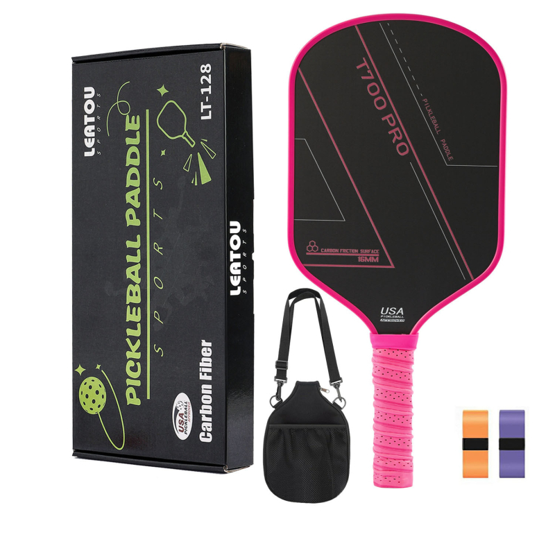 LEATOU pickleball palica od karbonskih vlakana T700, teksturirana površina, težina 450 g, uz torbicu za pohranu