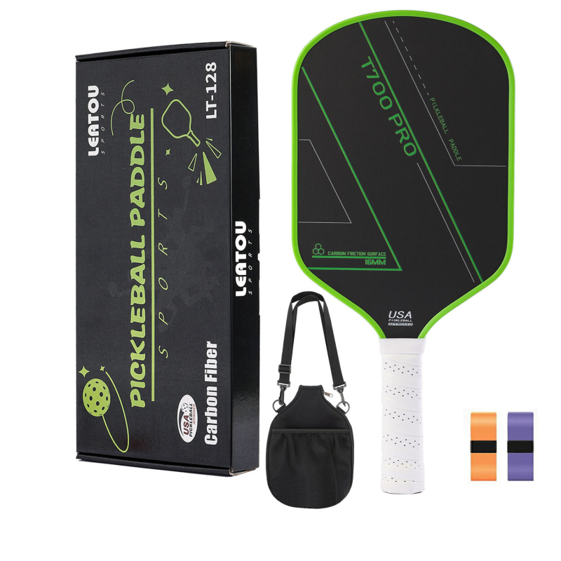 LEATOU pickleball palica od karbonskih vlakana T700, teksturirana površina, težina 450 g, uz torbicu za pohranu