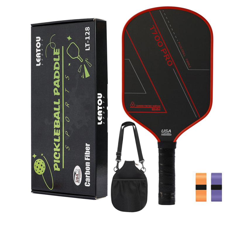 LEATOU pickleball palica od karbonskih vlakana T700, teksturirana površina, težina 450 g, uz torbicu za pohranu