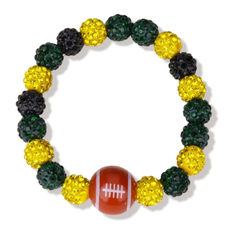 Brățară baseball cu mărgele în formă de diamant și șnur elastic – unisex, stil sport, formă geometrică (Mărgele acrilice, tehnică cu mărgele, Iarna 2025)