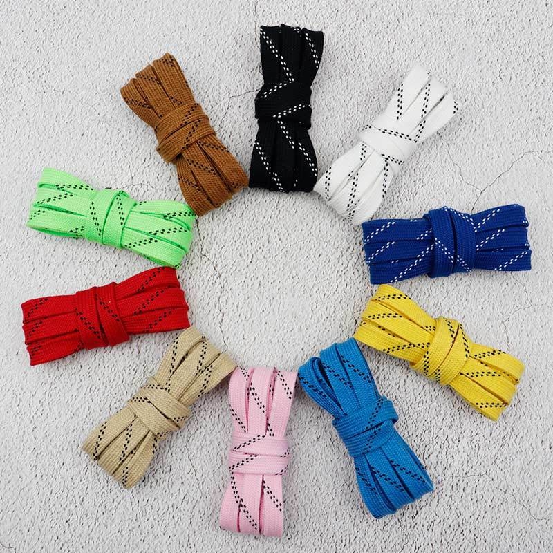 Coulkin #68 sērija plakani divslāņu kokvilnas kurpju auklas, ledus hokeja stils, garums 60–330 cm, universālas, visu sezonu izmantošanai