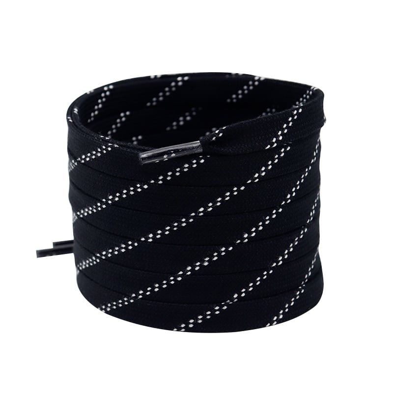 Coulkin #68 sērija plakani divslāņu kokvilnas kurpju auklas, ledus hokeja stils, garums 60–330 cm, universālas, visu sezonu izmantošanai