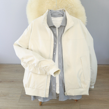 Férfi dzseki amerikai stílusban, álló gallérral, szűk szabás, poliészter-keverék anyag, őszi viseletre