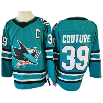 Φανέλα χόκεϊ επί πάγου №39, ρετρό κεντημένη, ανδρική, ύφασμα μίγματος βαμβακιού 60% πολυεστέρας, μονόχρωμη