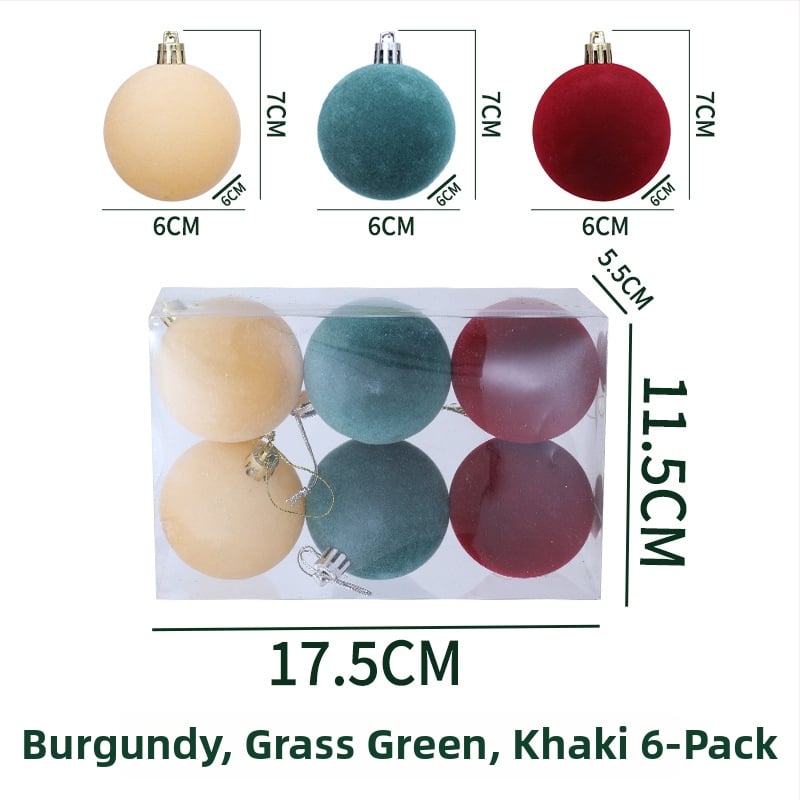 Božićna kuglica ukras, materijal flocking, stil modernog jednostavnog dizajna, poluručna i polu-mehanička izrada.