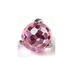 Титаниево езиково пирсинг колче с геометрична диско топка от циркон — унисекс бижута за ухо и тяло, титаниева сплав, цирконови кристали, геометрична форма