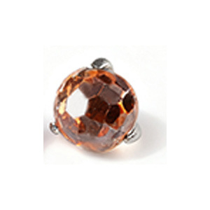 Титаниево езиково пирсинг колче с геометрична диско топка от циркон — унисекс бижута за ухо и тяло, титаниева сплав, цирконови кристали, геометрична форма