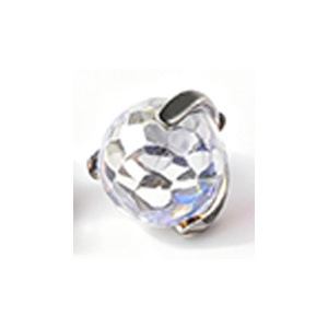 Титаниево езиково пирсинг колче с геометрична диско топка от циркон — унисекс бижута за ухо и тяло, титаниева сплав, цирконови кристали, геометрична форма